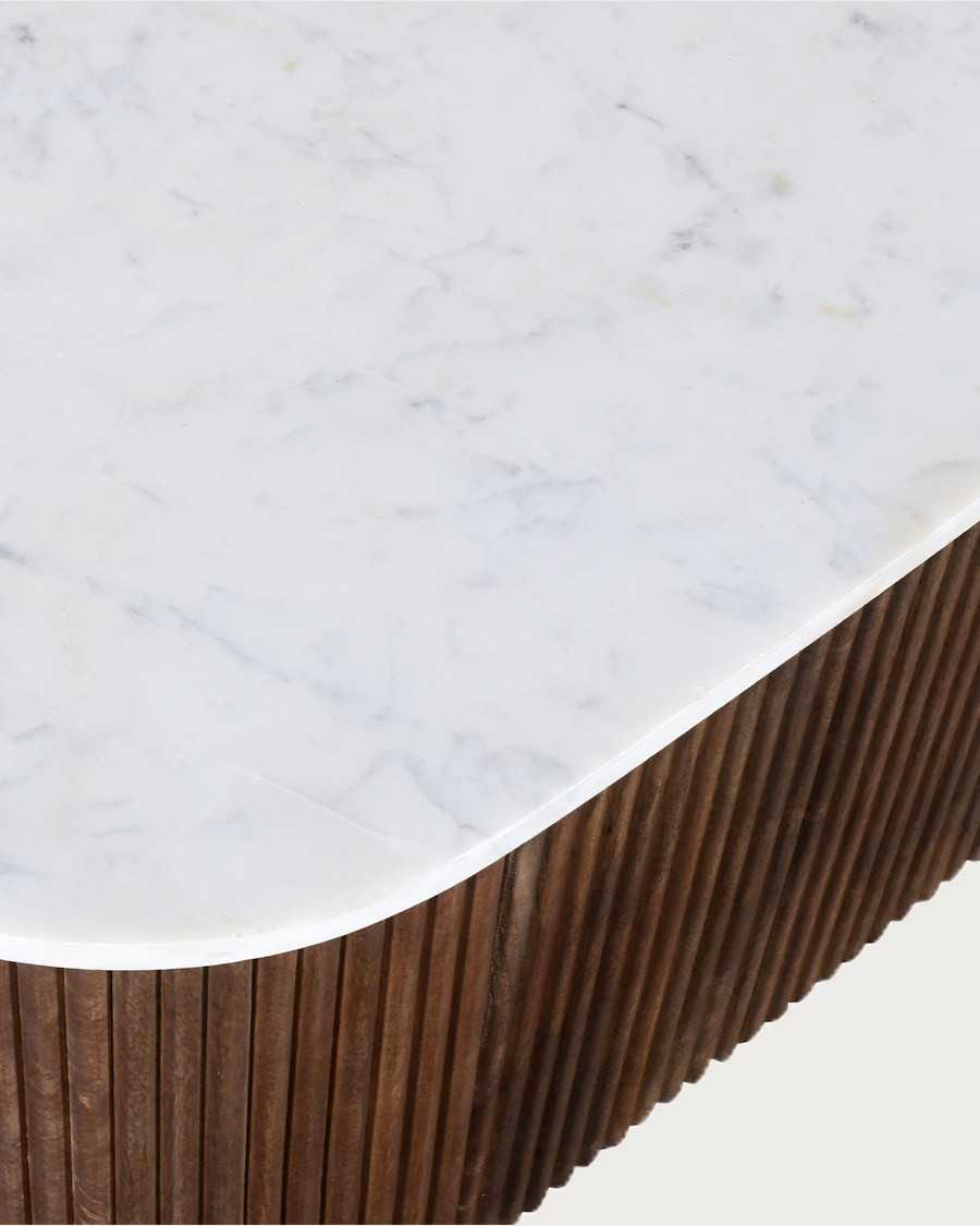 Céline - Mueble de TV de madera con tapa de mármol, 150 cm
