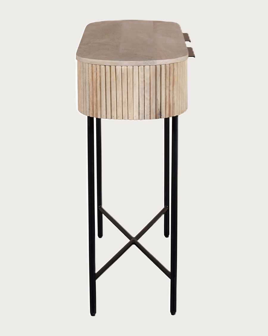 Retro - Console in natural mango wood and black metal