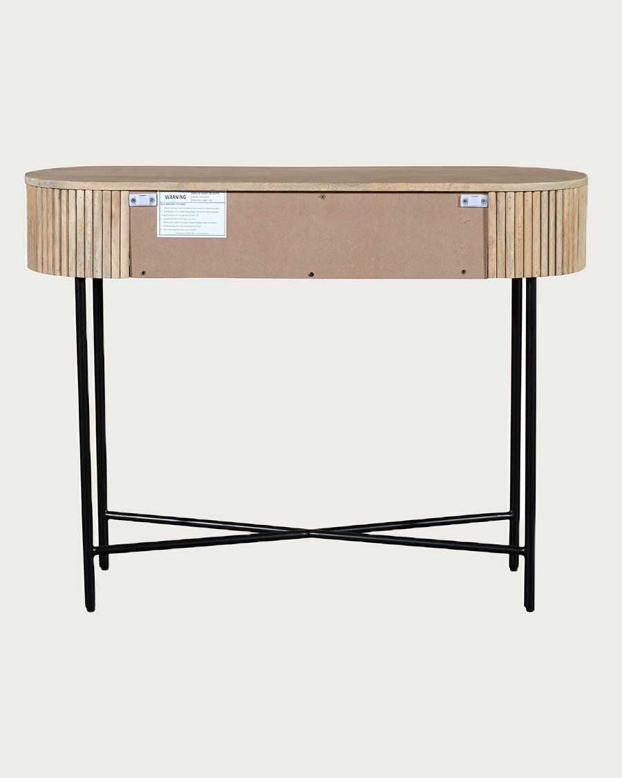 Retro - Console van natuurlijk mangohout en zwart metaal