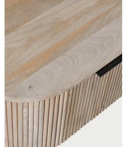 Retro - Meuble TV en bois de manguier naturel et métal noir Matière structure : Bois de manguier et métal, 150cm