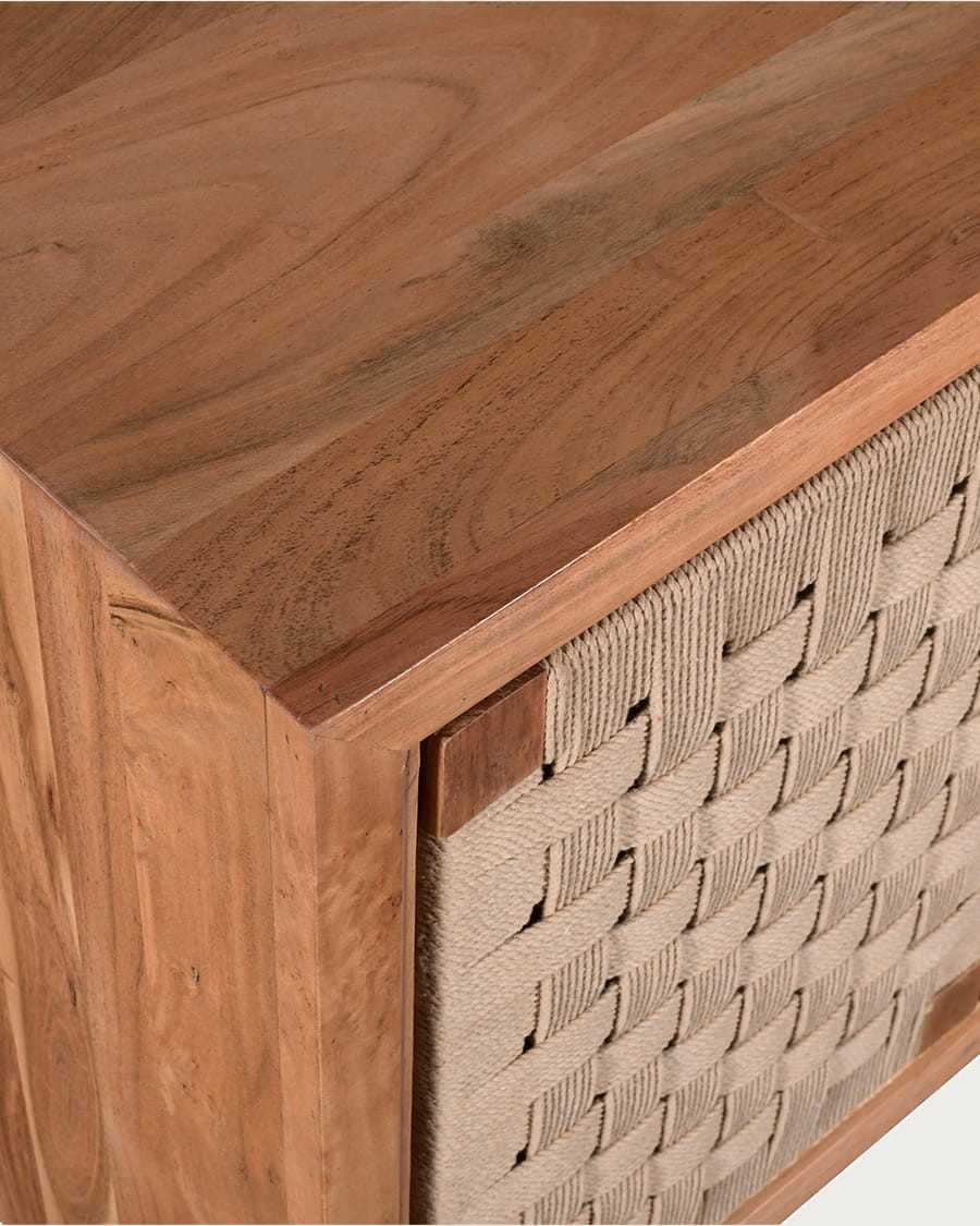 Soma - 4 türiges Sideboard aus Massivholz und Naturseil