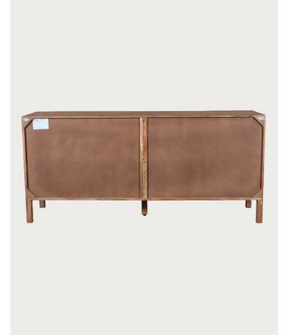 Soma - Buffet 4 portes en bois massif et corde naturelle