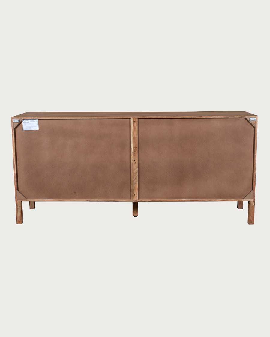Soma - Credenza a 4 ante in legno massello e corda naturale