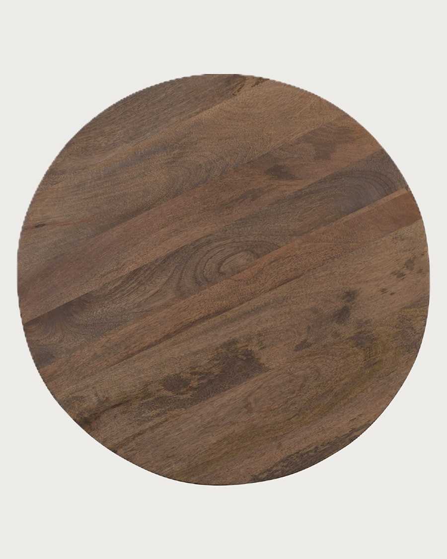 Soma - Round coffee table in solid mango wood and braided rope