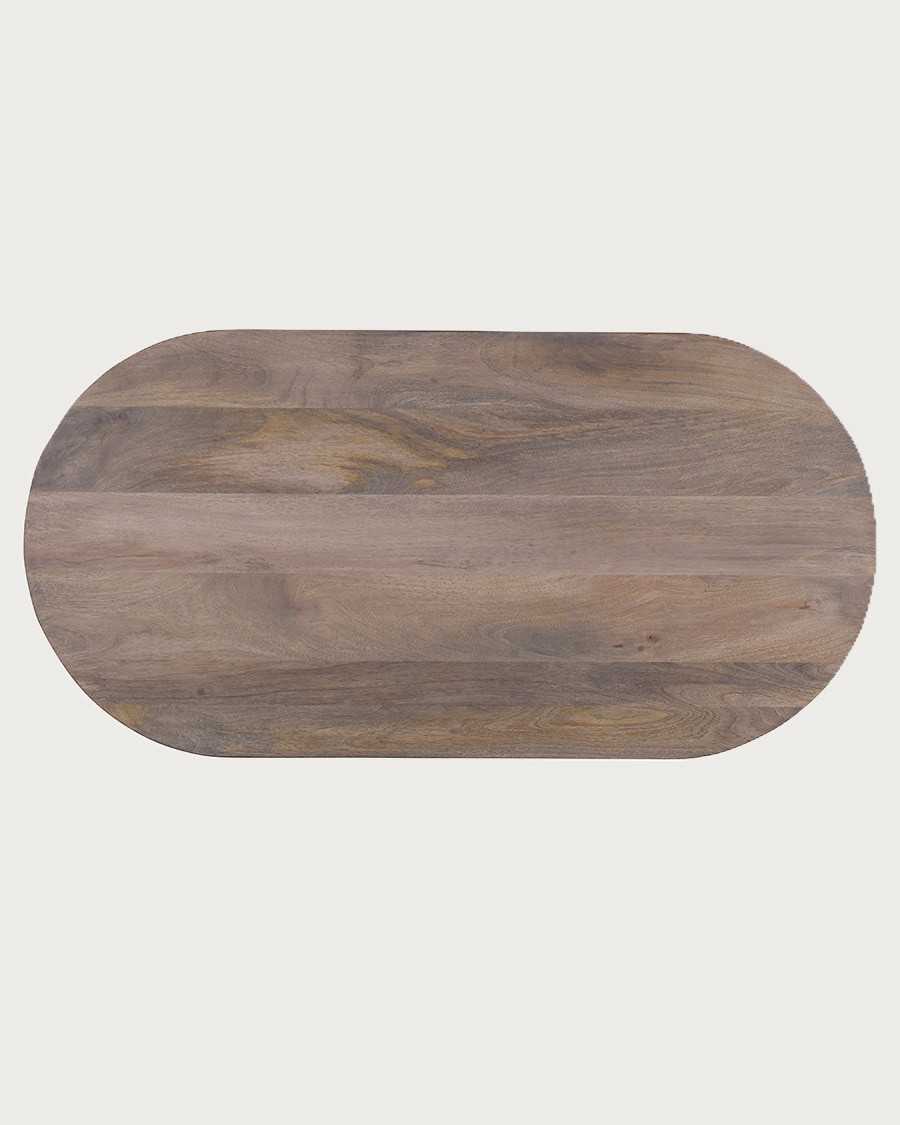 Sola - Ovaler Couchtisch aus massivem Mangoholz und geflochtenem Seil