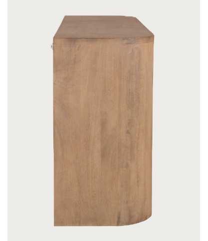 Ona - 3 door sideboard in mango wood and braided rope, 150 cm