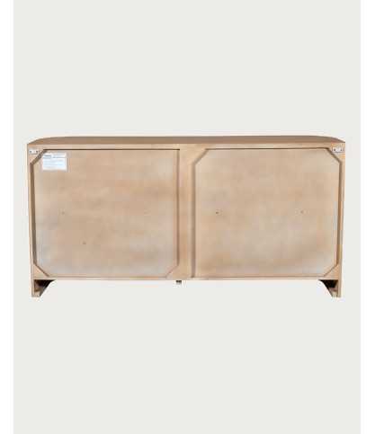 Ona - Aparador de 3 puertas en madera de mango y cuerda trenzada, 150 cm