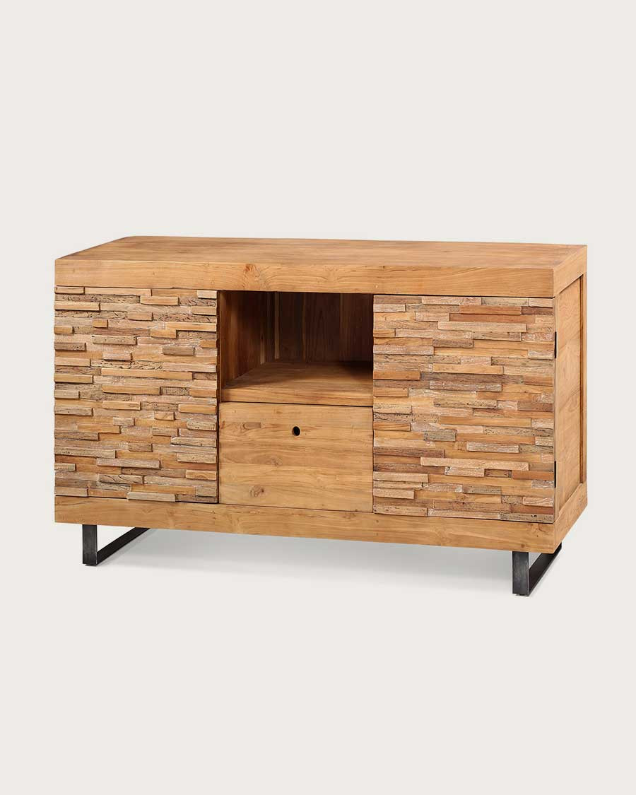 Neo - 140 cm Badezimmerschrank aus Teakparkett