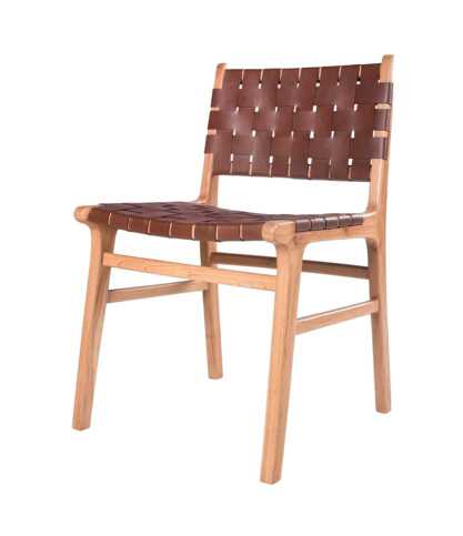 Forma - Stuhl aus massivem Teakholz und geflochtenem Leder