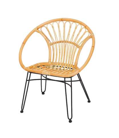 Naga - Sessel aus Naturrattan mit Metallbeinen