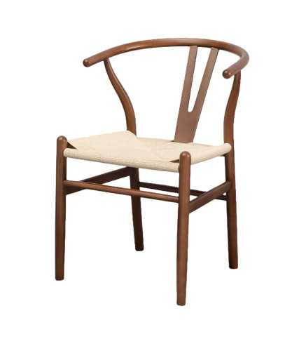 Zen - Stuhl aus lackiertem Buchenholz mit Sitzfläche aus Papierseil
