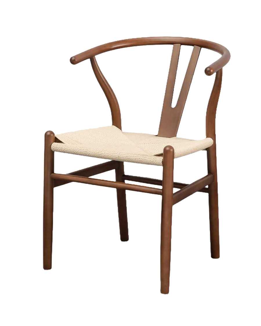 Zen - Silla de madera de haya lacada con asiento de cuerda de papel