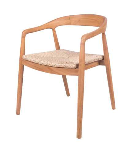 Charlène - Sedia Viro in teak con seduta intrecciata