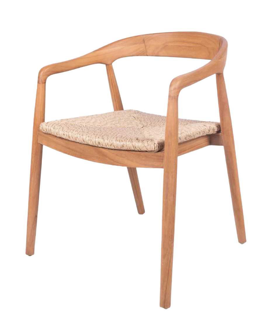 Charlène - Teak chair with woven seats Viro