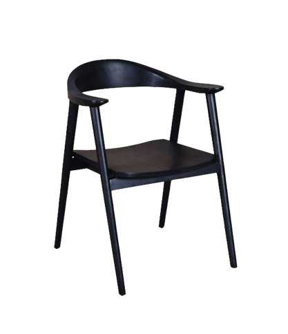Dewi - Silla de teca maciza negra