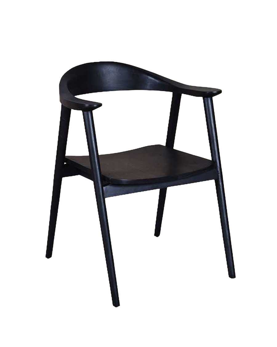 Dewi - Silla de teca maciza negra