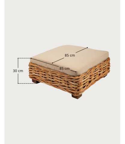 Sunda - Pouf de jardin en rotin tressé