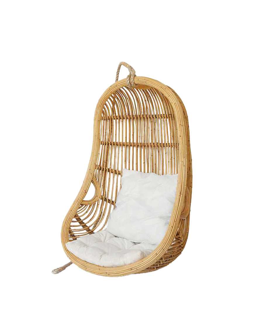 Marbella - Hanging egg chair in woven rattan
