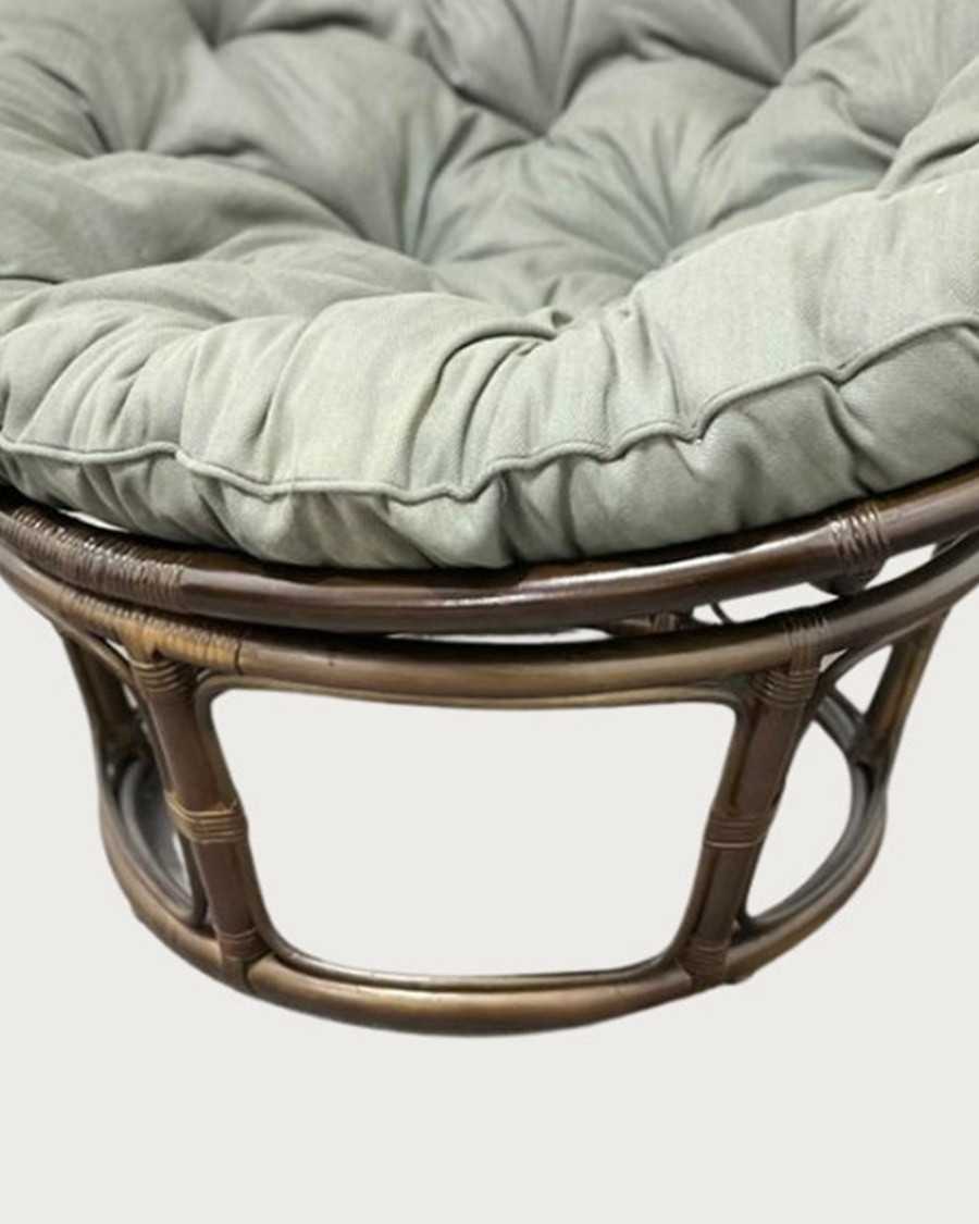 Papasan - Sillón de ratán con cojín