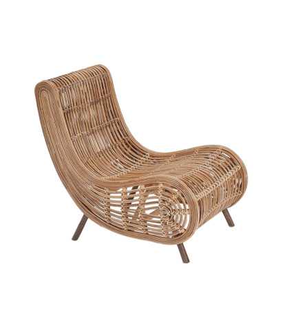 Mandiri - Low round armchair in woven rattan