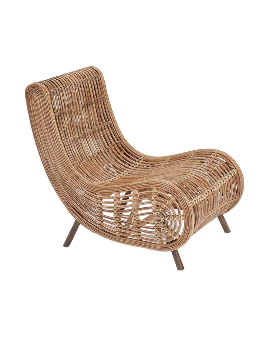 Mandiri - Low round armchair in woven rattan