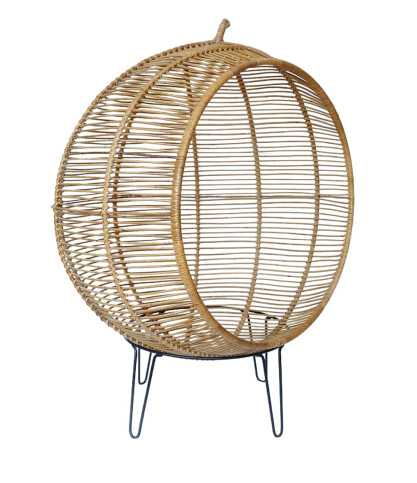 Ego - Fauteuil oeuf sur pieds en rotin tressé