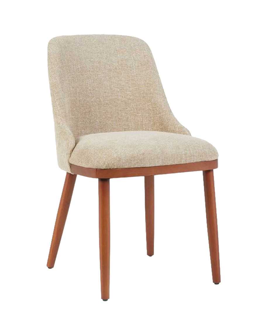 Liro beige - Set of 2 beige fabric dining chairs with wooden legs