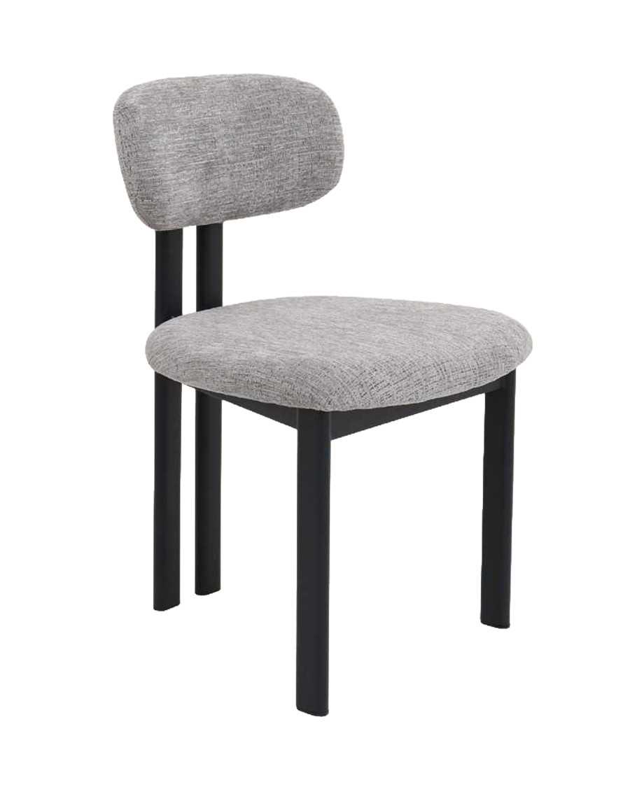 Zuno - Lot de 2 chaises Zuno en tissu grise et pieds métal