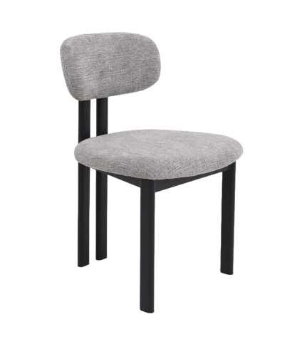 Zuno - Chaise en tissu grise et pieds métal