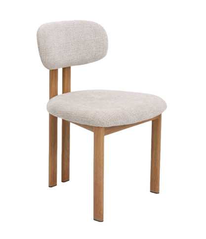 Zuno - Lot de 2 chaises Zuno en tissu beige et pieds métal
