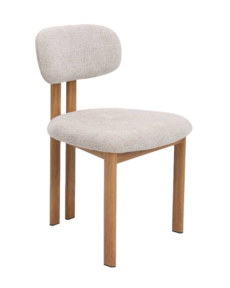 Zuno - Lot de 2 chaises Zuno en tissu beige et pieds métal