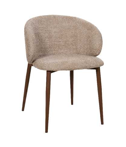 Vera - Chaise en tissu bouclette et pieds métal