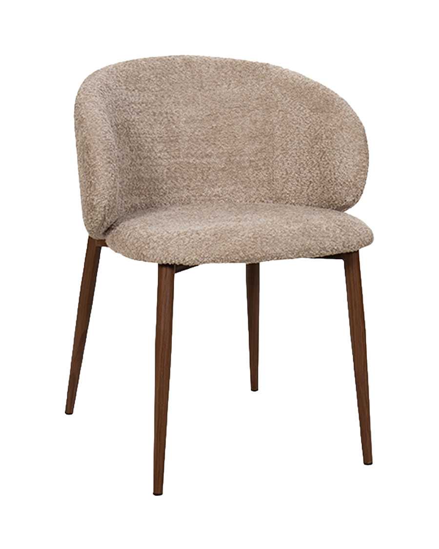 Vera - Chaise en tissu bouclette et pieds métal