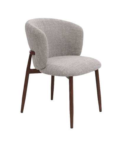 Mila - Lot de 2 Chaises en tissu taupe et pieds métal