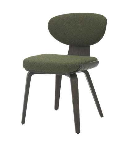 Hele - Set van 2 Hele stoelen in groene stof met houten poten