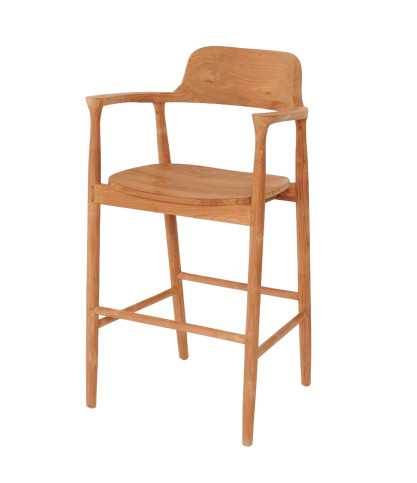 Singo - Taburete de bar de teca maciza