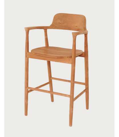Singo - Chaise de bar en teck massif
