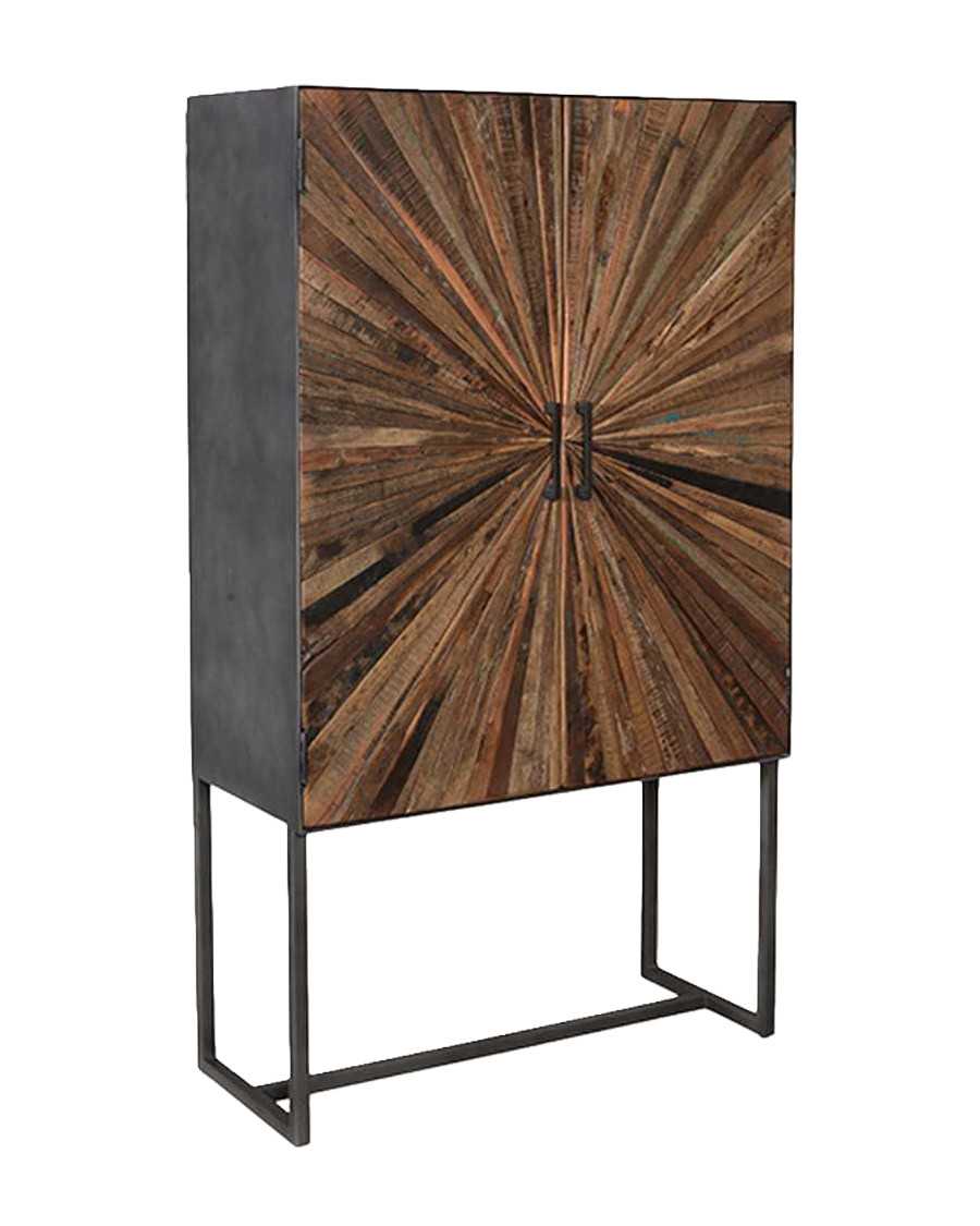 Mandala - Armoire en bois de manguier et métal