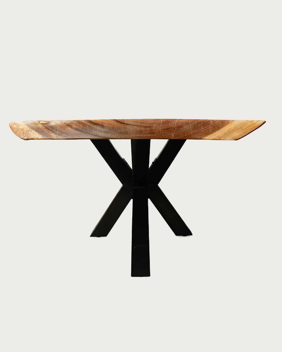 Dempo - Mesa de comedor de madera maciza de suar, 250 cm de largo, con capacidad para 12 a 14 personas.