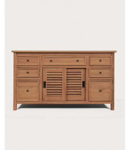 Savanna - Teak bathroom cabinet with shutter doors 140 cm