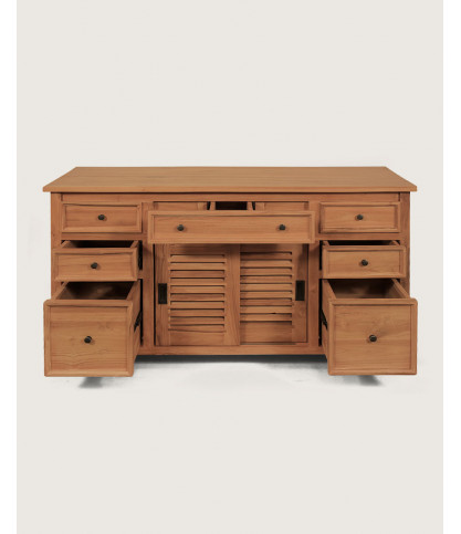 Savanna - Teak bathroom cabinet with shutter doors 140 cm