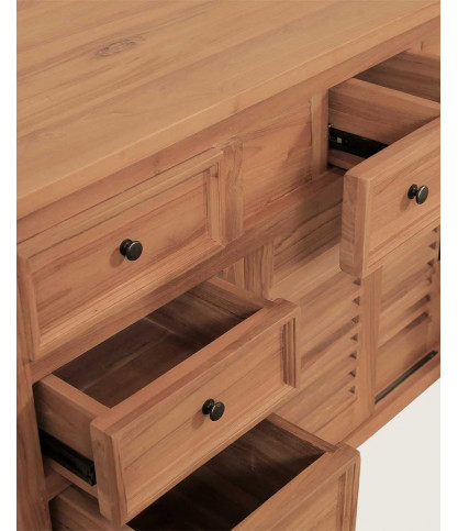 Savanna - Mobile bagno in teak con ante a persiana