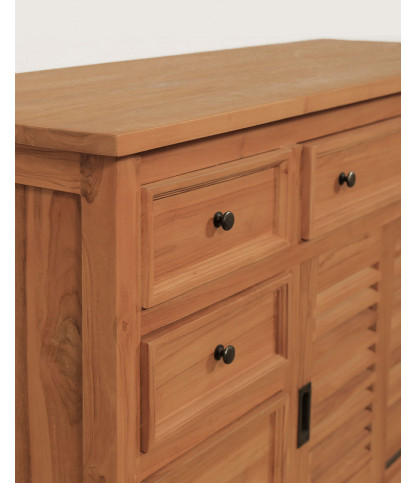 Savanna - Mueble de baño de teca con puertas de lamas