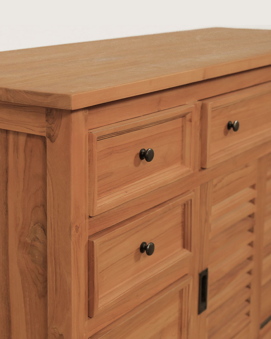 Savanna - Teak bathroom cabinet with shutter doors 140 cm