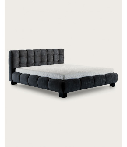 BellI - Cama doble en terciopelo gris