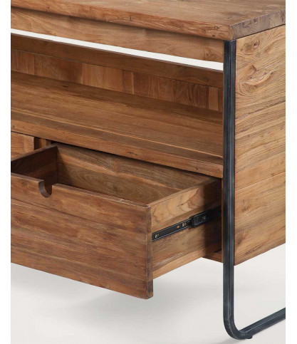 Azur - Industrielle Badezimmermöbel aus Teakholz und Metall 120 cm
