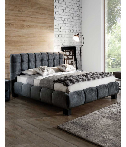 BellI - Double bed in gray velvet
