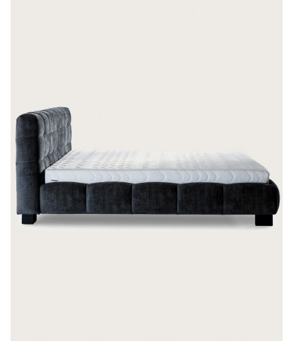Bella - Lit double en velours gris