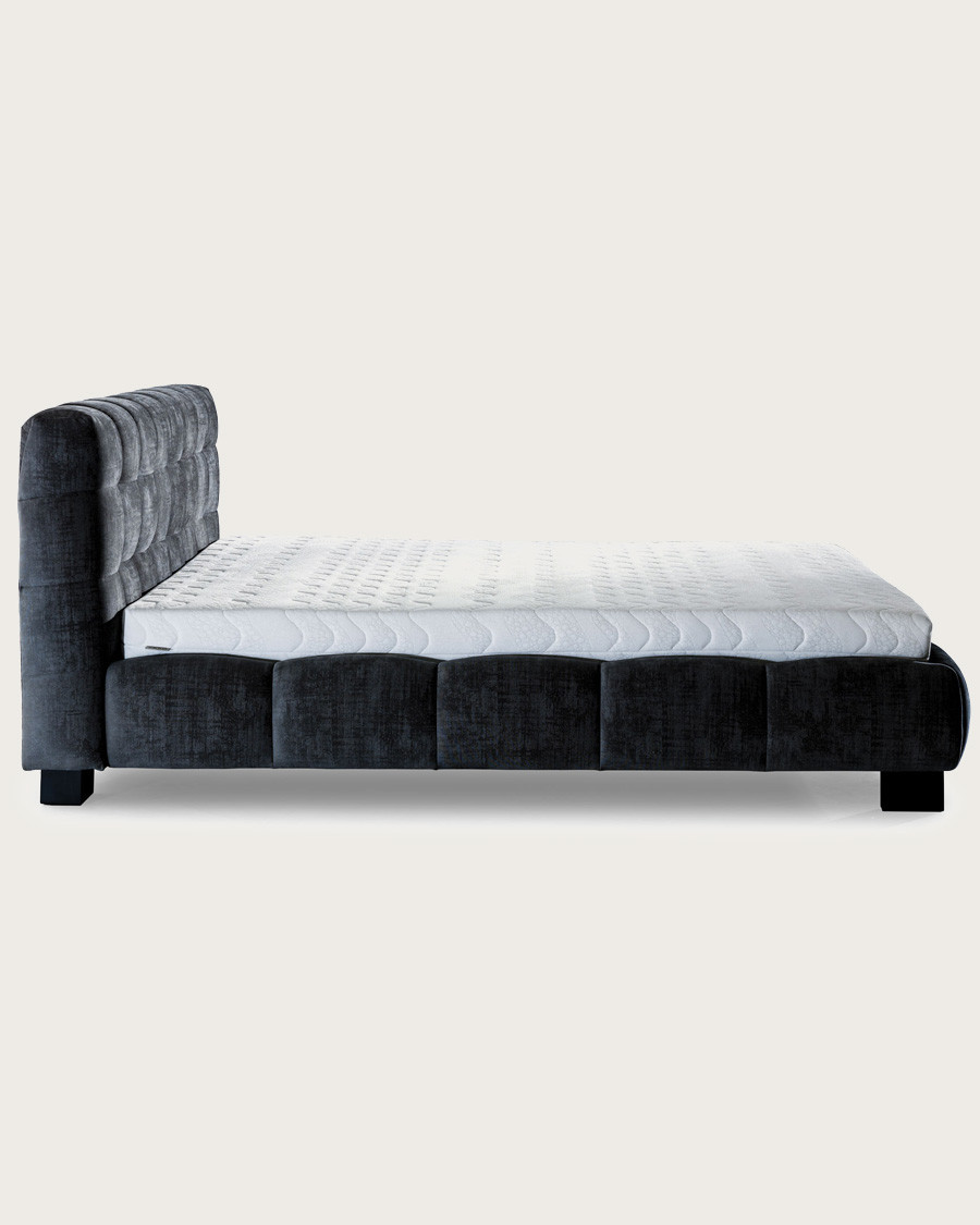 Bella - Lit double en velours gris