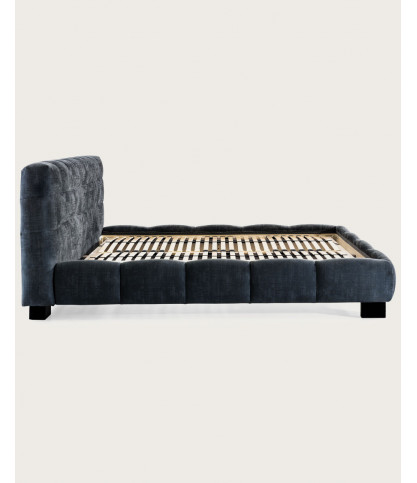BellI - Doppelbett aus grauem Samt